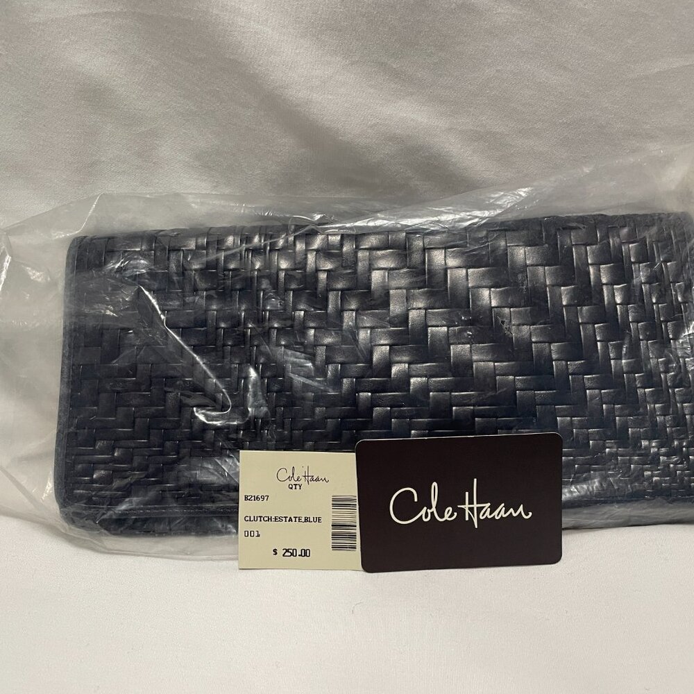 Cole Haan Clutch Womens Blue Leather New with Small Damage - Picture 6 of 6